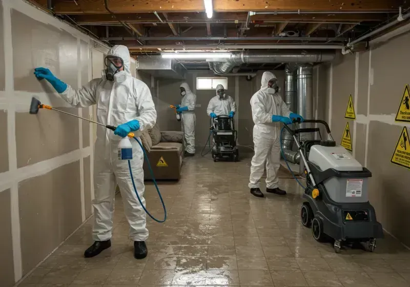 Basement Moisture Removal and Structural Drying process in Vermillion, SD